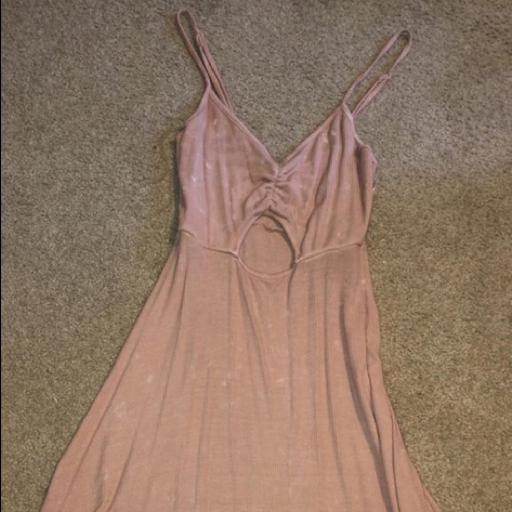 salmon keyhole dress